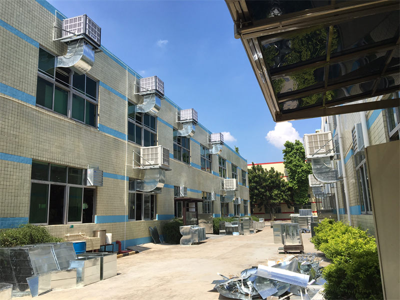 Shenzhen rubber products processing workshop environmental space ventilation cooling case Shenzhen rubber products processing workshop environmental space ventilation cooling case